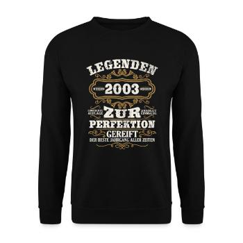 Jahrgang 2003 Legende Geburtsjahr 2003 Geschenk - Unisex Pullover - Schwarz - Vorne - Alina (178cm) & Michal (187cm)