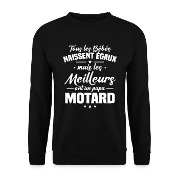 Bébés égaux meilleurs ont un papa motard - Sweat-shirt Unisexe - noir - Devant - Alina (178cm) & Michal (187cm)