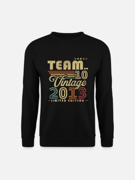 Jahrgang 2013 Retro Geburtstagsgeschenk 10 Jahre - Unisex Pullover - Schwarz
