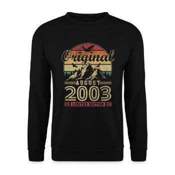 Original août 2003 vintage anniversaire 2003 - Sweat-shirt Unisexe - noir - Devant - Alina (178cm) & Michal (187cm)