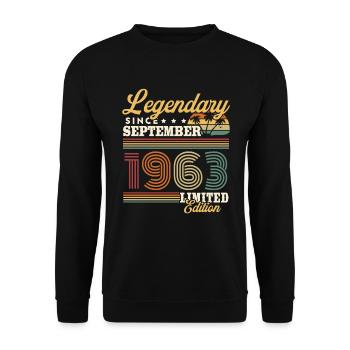 Legendär seit September 1963 Vintage Geschenk - Unisex Pullover - Schwarz - Vorne - Alina (178cm) & Michal (187cm)