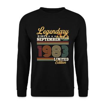 Legendary since September 1983 Vintage Gift - Unisex Sweatshirt - black - Front - Alina (178cm) & Michal (187cm)