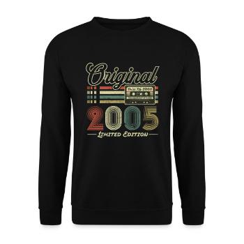 Original 2005 Vintage Anniversaire Rétro 2005 - Sweat-shirt Unisexe - noir - Devant - Alina (178cm) & Michal (187cm)