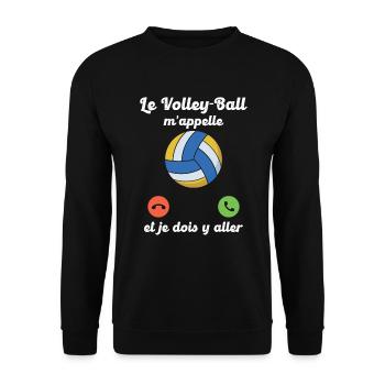 Volley-ball appelle et je dois y aller - Sweat-shirt Unisexe - noir - Devant - Alina (178cm) & Michal (187cm)