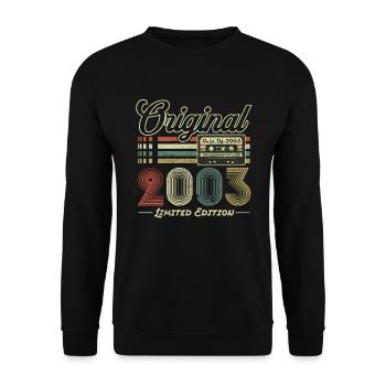 Original 2003 Vintage Jahrgang Retro Geburtstag - Unisex Pullover - Schwarz - Vorne - Alina (178cm) & Michal (187cm)