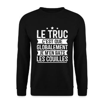 Globalement je m'en bats les couilles - Sweat-shirt Unisexe - noir - Devant - Alina (178cm) & Michal (187cm)
