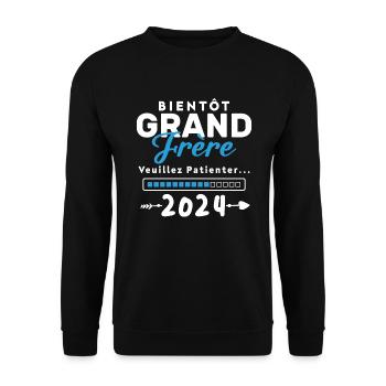 Bientôt Grand Frère 2024 - Sweat-shirt Unisexe - noir - Devant - Alina (178cm) & Michal (187cm)