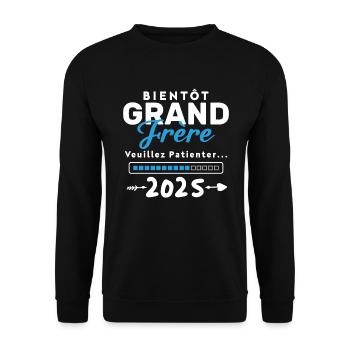 Bientôt Grand Frère 2025 - Sweat-shirt Unisexe - noir - Devant - Alina (178cm) & Michal (187cm)