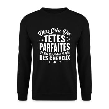 Dieu créa des têtes parfaites - Sweat-shirt Unisexe - noir - Devant - Alina (178cm) & Michal (187cm)