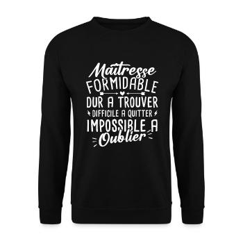Maîtresse Formidable Humour Cadeau - Sweat-shirt Unisexe - noir - Devant - Alina (178cm) & Michal (187cm)
