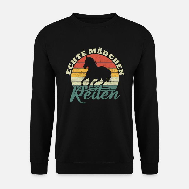 Echte mädchen reiten - Unisex Pullover - Schwarz