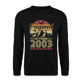 Original octobre 2003 vintage anniversaire 2003 - Sweat-shirt Unisexe - noir - Devant - Alina (178cm) & Michal (187cm)