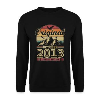 Original October 2013 vintage anniversary 2013 - Unisex Sweatshirt - black - Front - Alina (178cm) & Michal (187cm)