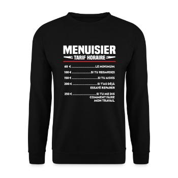 Charpentier Menuisier Humour Cadeau - Sweat-shirt Unisexe - noir - Devant - Alina (178cm) & Michal (187cm)