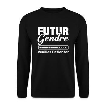 Futur gendre Cadeau humour personnalisé - Sweat-shirt Unisexe - noir - Devant - Alina (178cm) & Michal (187cm)