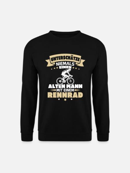 Alten mann mit einem wandert - Unisex Pullover - Schwarz