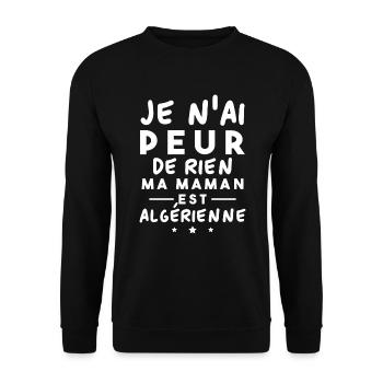 Je n ai peur de rien ma maman est Algérienne - Sweat-shirt Unisexe - noir - Devant - Alina (178cm) & Michal (187cm)
