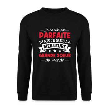 Je suis la meilleure grande soeur du monde - Sweat-shirt Unisexe - noir - Devant - Alina (178cm) & Michal (187cm)