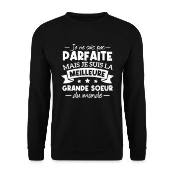 Je suis la meilleure grande soeur du monde - Sweat-shirt Unisexe - noir - Devant - Alina (178cm) & Michal (187cm)