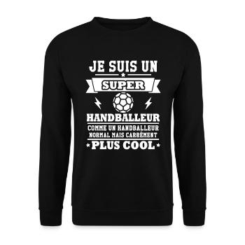 Je suis un super handballeur - Sweat-shirt Unisexe - noir - Devant - Alina (178cm) & Michal (187cm)