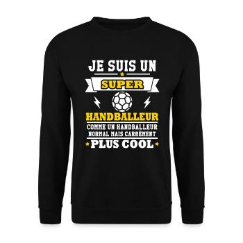 Je suis un super handballeur - Sweat-shirt Unisexe - noir - Devant - Alina (178cm) & Michal (187cm)