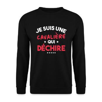 Je suis Une cavalière Qui déchire - Sweat-shirt Unisexe - noir - Devant - Alina (178cm) & Michal (187cm)