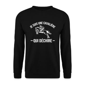 Je suis Une cavalière Qui déchire - Sweat-shirt Unisexe - noir - Devant - Alina (178cm) & Michal (187cm)