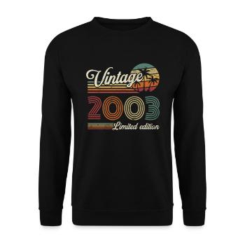 Vintage Rétro Cadeau Anniversaire pour Né en 2003 - Sweat-shirt Unisexe - noir - Devant - Alina (178cm) & Michal (187cm)