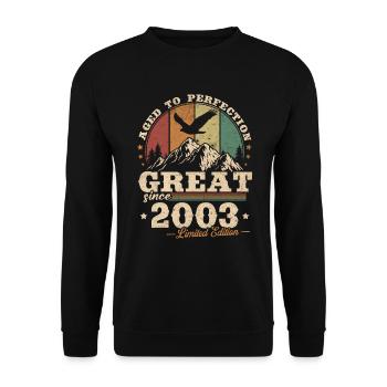 Vintage 2003 Cool Cadeaou pour Anniversaire 20 Ans - Sweat-shirt Unisexe - noir - Devant - Alina (178cm) & Michal (187cm)