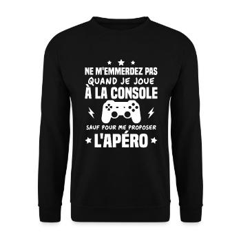Quand je joue à la console Humour Cadeau - Sweat-shirt Unisexe - noir - Devant - Alina (178cm) & Michal (187cm)