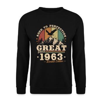 Vintage 1963 Cool Cadeaou pour Anniversaire 60 Ans - Sweat-shirt Unisexe - noir - Devant - Alina (178cm) & Michal (187cm)