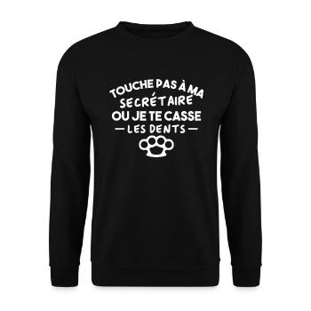 Touche pas à ma secrétaire Houmer Cadeau - Sweat-shirt Unisexe - noir - Devant - Alina (178cm) & Michal (187cm)