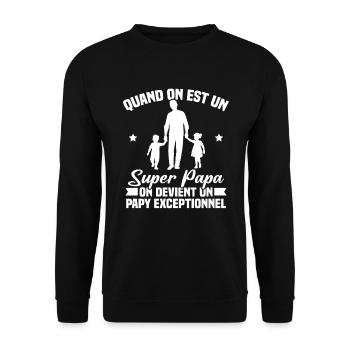 Un super papa - Sweat-shirt Unisexe - noir - Devant - Alina (178cm) & Michal (187cm)