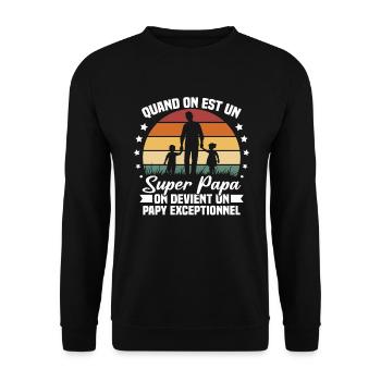 Un super papa - Sweat-shirt Unisexe - noir - Devant - Alina (178cm) & Michal (187cm)