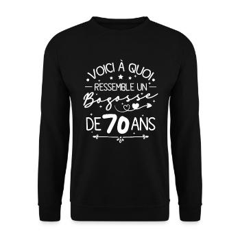 Voici à quoi ressemble un bogosse de 70 ans - Sweat-shirt Unisexe - noir - Devant - Alina (178cm) & Michal (187cm)