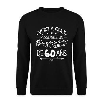 Voici à quoi ressemble un bogosse de 60 ans - Sweat-shirt Unisexe - noir - Devant - Alina (178cm) & Michal (187cm)