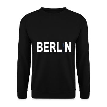 Berlin Souvenir Deutschland Geschenk Skyline - Unisex Pullover - Schwarz - Vorne - Alina (178cm) & Michal (187cm)