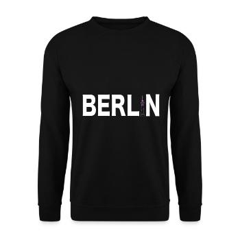 Berlin Souvenir Deutschland Geschenk Skyline - Unisex Pullover - Schwarz - Vorne - Alina (178cm) & Michal (187cm)