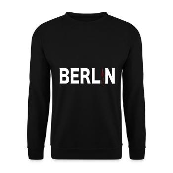 Berlin Souvenir Deutschland Geschenk Skyline - Unisex Pullover - Schwarz - Vorne - Alina (178cm) & Michal (187cm)