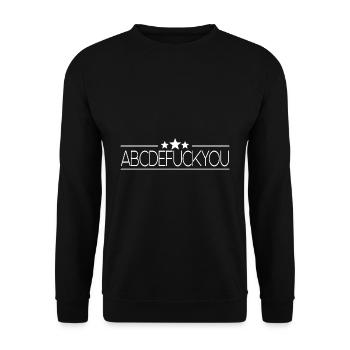 abc fuck you - Unisex Pullover - Schwarz - Vorne - Alina (178cm) & Michal (187cm)