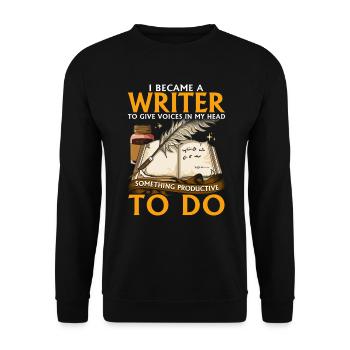 I became a writer - Unisex Sweatshirt - black - Front - Alina (178cm) & Michal (187cm)