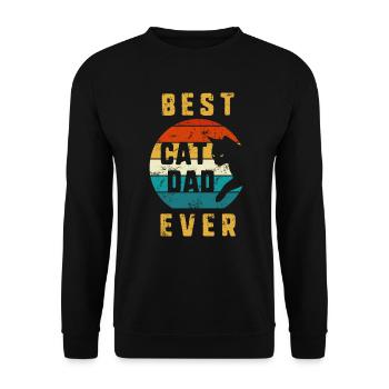 Meilleur chat papa jamais chat vintage papa rétro père d - Sweat-shirt Unisexe - noir - Devant - Alina (178cm) & Michal (187cm)