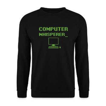 Computer Whisperer Tech unterstützt Nerds Geeks Fun - Unisex Pullover - Schwarz - Vorne - Alina (178cm) & Michal (187cm)