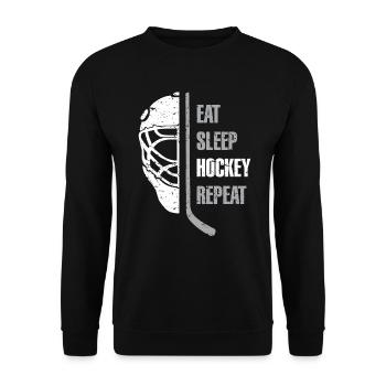 Essen Sie Schlaf Hockey Wiederholen Sie Weihnachtsgeschenk Kid Teen Ad - Unisex Pullover - Schwarz - Vorne - Alina (178cm) & Michal (187cm)