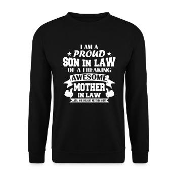 I'm A Proud Son In Law Of A Freaking Awesome Mothe - Unisex Sweatshirt - black - Front - Alina (178cm) & Michal (187cm)