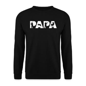 Hunter Dad Funny Papa Hunting Father Gift Papa Lov - Unisex Sweatshirt - black - Front - Alina (178cm) & Michal (187cm)
