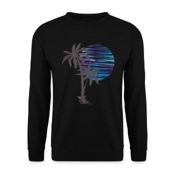 Palmier Sunset Silhouette Surf Lune de miel Surf - Sweat-shirt Unisexe - noir - Devant - Alina (178cm) & Michal (187cm)