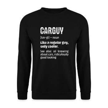 Funny Car Guy Geschenk Car Guy Definition Car Racing M - Unisex Pullover - Schwarz - Vorne - Alina (178cm) & Michal (187cm)