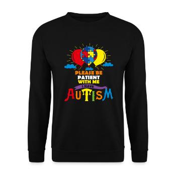 Cute Autism Balloons Please Be Patient With Me I H - Unisex Sweatshirt - black - Front - Alina (178cm) & Michal (187cm)