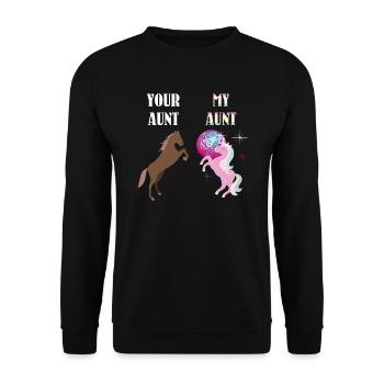 Your Aunt My Aunt Unicorn T-Shirt Funny Super Cute - Unisex Sweatshirt - black - Front - Alina (178cm) & Michal (187cm)